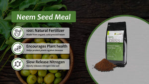 Neem Bliss premium neem seed meal is 100% natural, encourages plant growth, and slowly releases nitrogen.