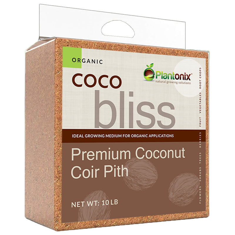 A ten pound block of premium coconut coir pith.