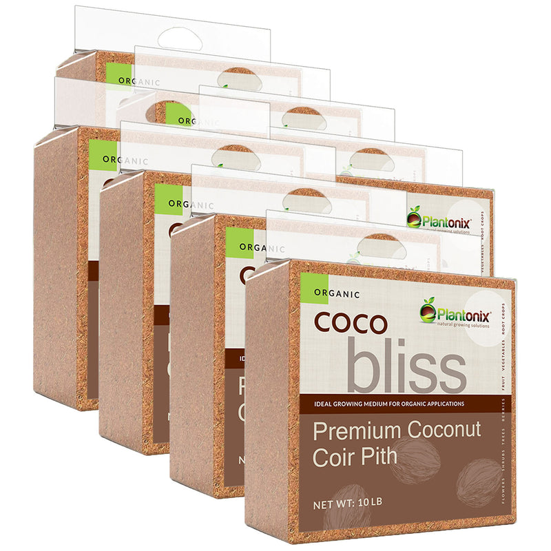 Eight ten pound blocks of premium coconut coir pith. 