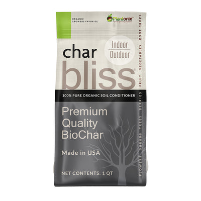 A one pound bag of premium quality biochar. 
