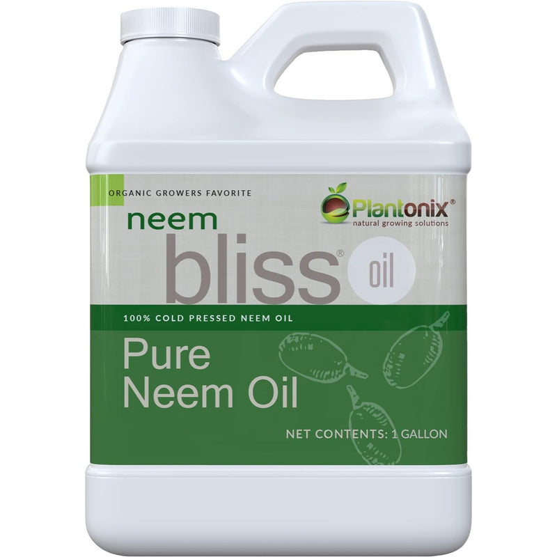 A one gallon jug of pure neem oil. 