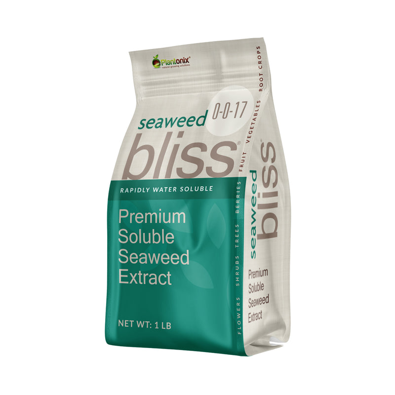 A one pound bag of premium soluble seaweed extract. 