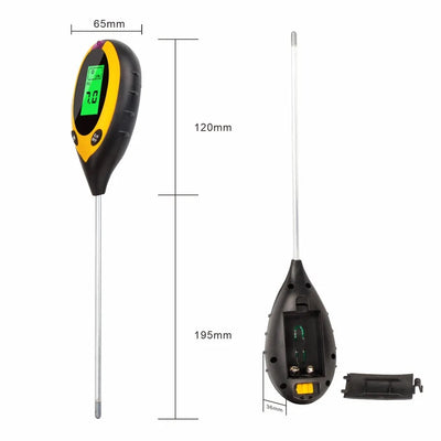 The dimensions of a soil moisture meter. 