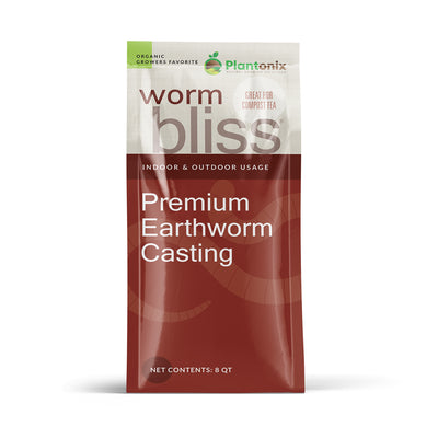 A front facing view of a premium earthworm casting bag. 