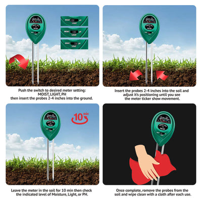 Instructions for using your soil meter.